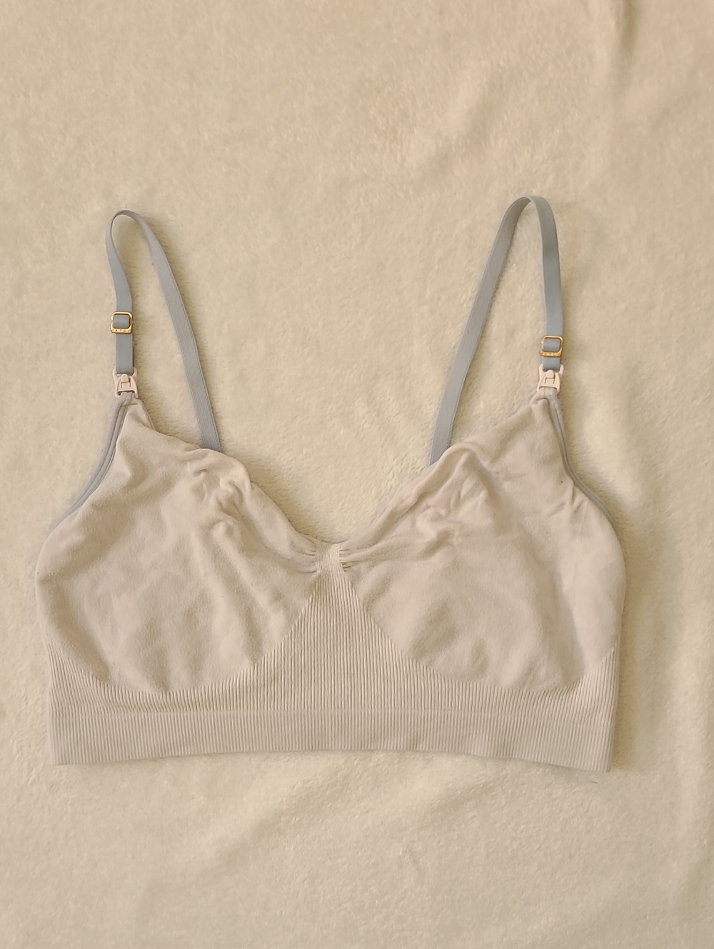 Hatch Essential Maternity Wireless Pumping Nursing Bra Medium Blue Gray Pregancy